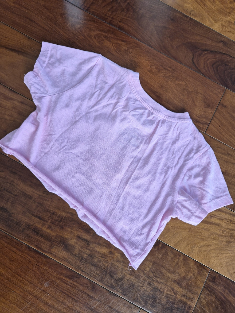 Barbie Pink Graphic Cropped Tee | Custom Raw Hem Top (Fits XS) - Picture 13 of 16
